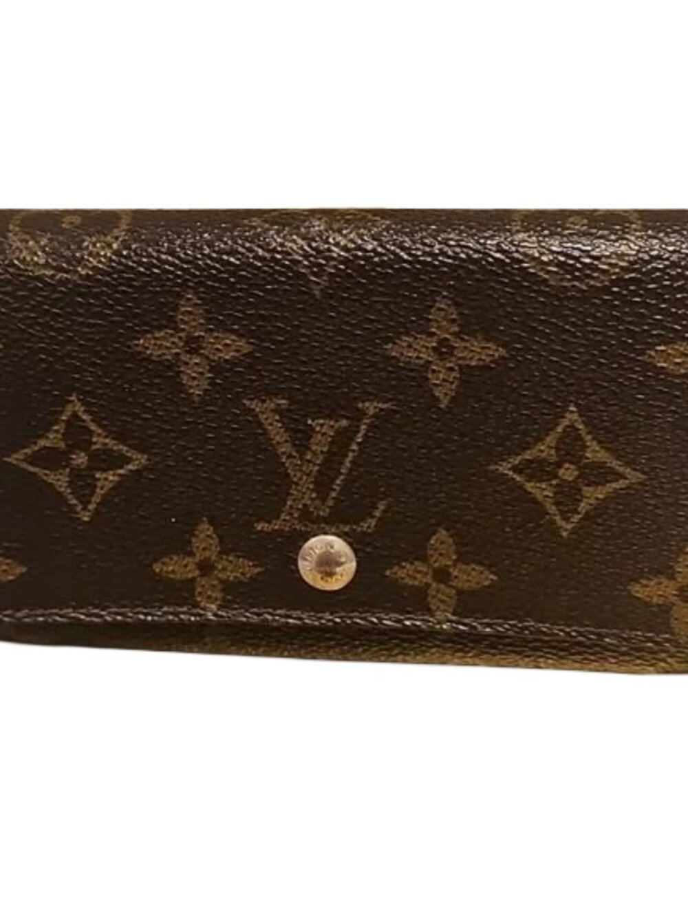 LOUIS VUITTON Monogram Canvas Flap Wallet in Brown